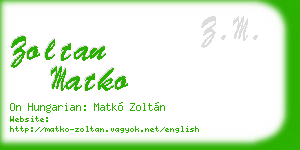 zoltan matko business card